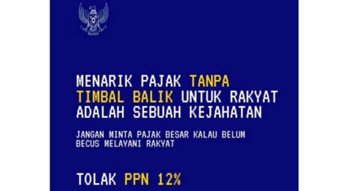 Bergetar Logo Garuda di Latar Belakang Biru: Aksi Tolak Kenaikan PPN 12%