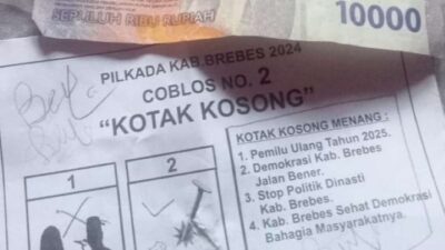 Bawaslu Brebes Mengejar Tersangka Money Politic dengan Pilihan Kotak Kosong