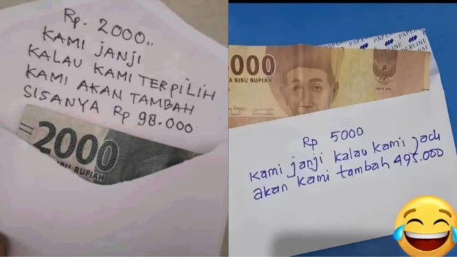 Sensation! Amplop Serangan Fajar Berisi Uang Rp2 Ribu, Pesan Tak Terduga dari Pengirim